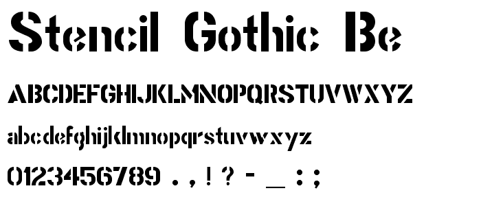 Stencil Gothic BE font